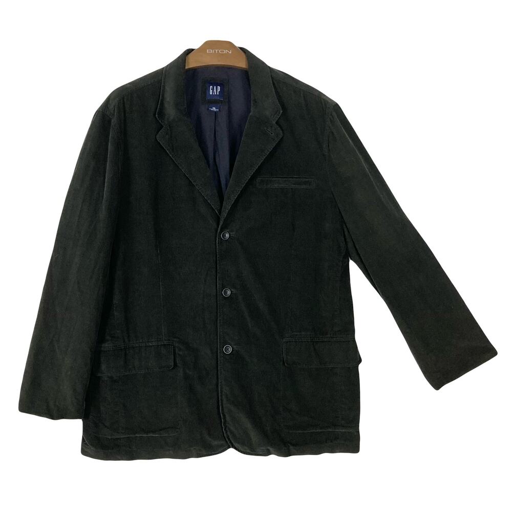VTG 2005 GAP Blazer Jacket Sport-Coat XXL Brown Corduroy 3-Button Flap-Pocket